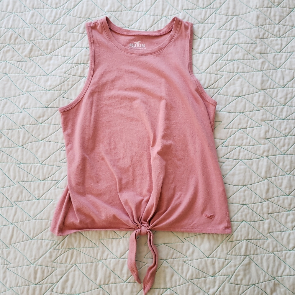 Hollister Pink Tie Front Must Have Tank Top